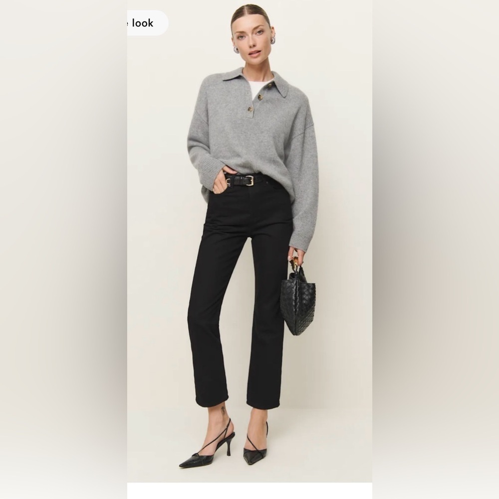 Reformation Jeans Cynthia High Rise Straight Cropped Sustainable Denim Jeans